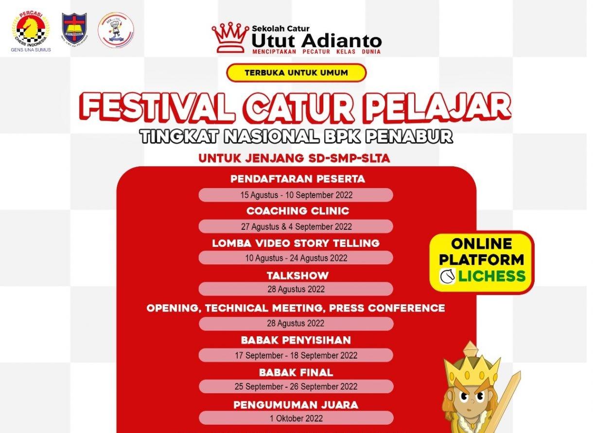 Festival Catur Pelajar Nasional, Buruan Daftar di Sini